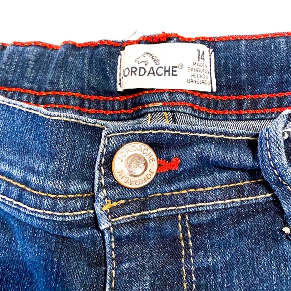 JORDACHE Denim Cuffed Thigh Striped Shorts - Picture 3 of 6